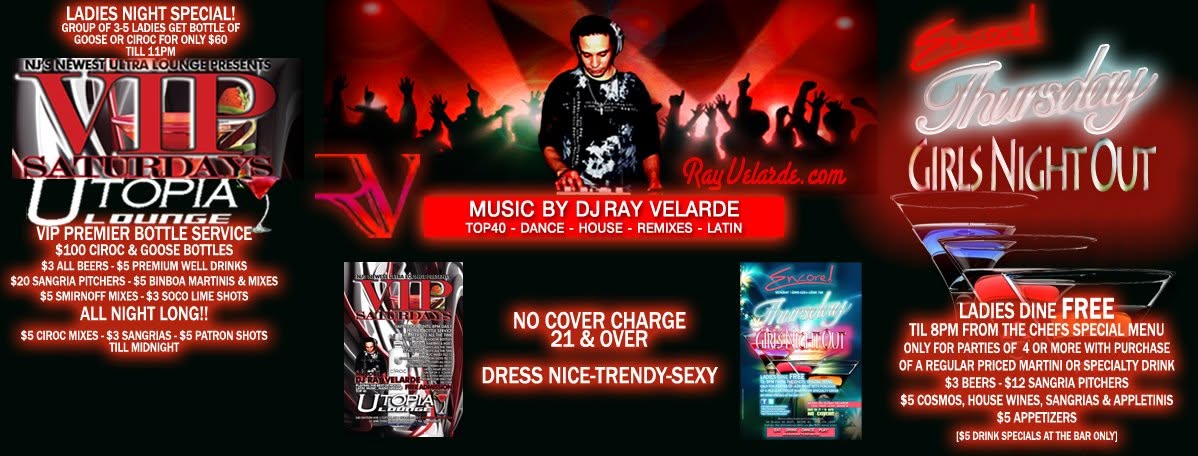 VIP Saturdays nightclub flyer featuring music by DJ Ray Velarde